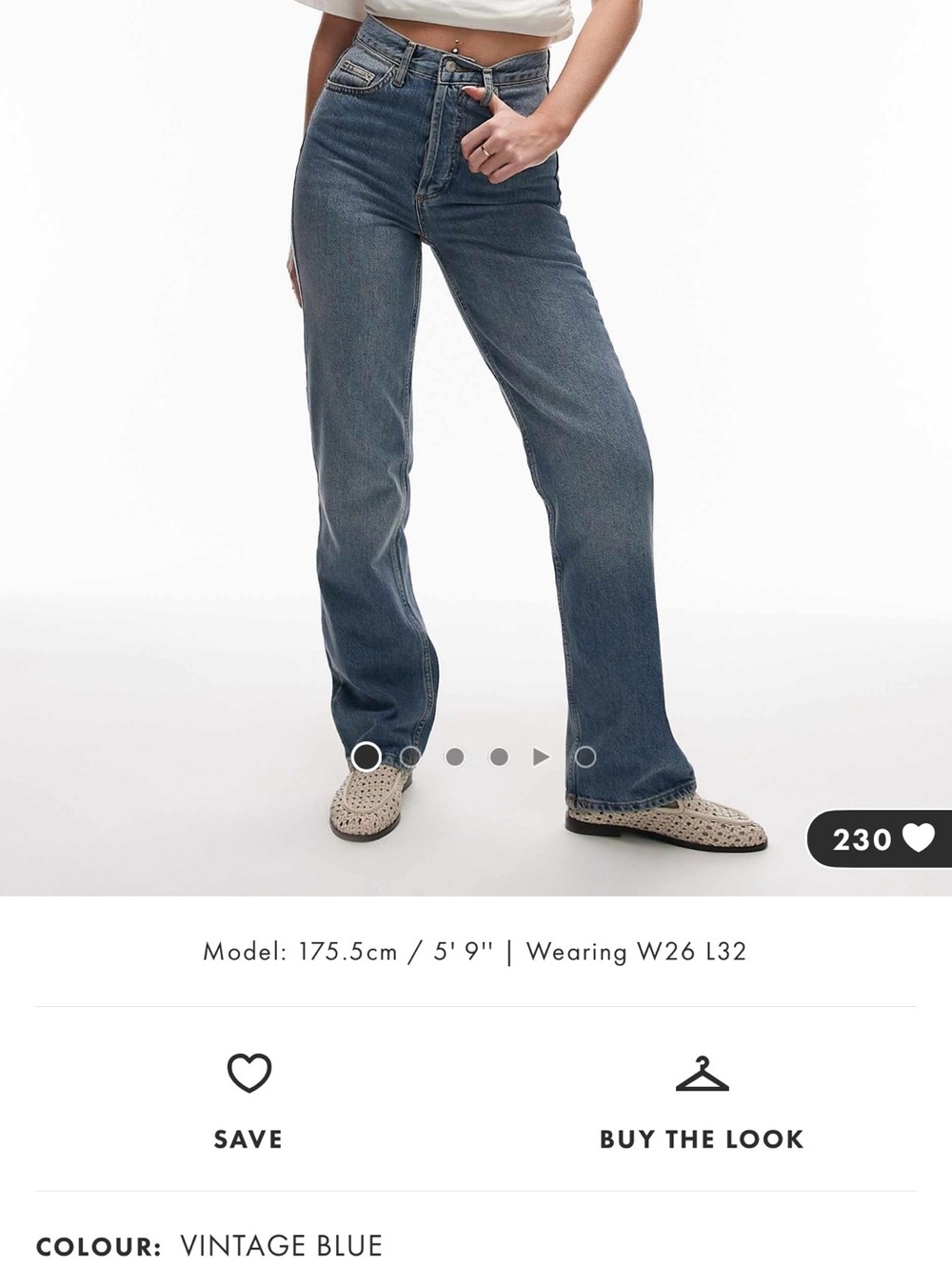 Topshop Vintage Blue High-Rise Straight-to-Bootcut Jeans